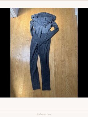 Stellar Dust Charcoal Hooded Jumpsuit One-Piece Size L | Festival Wear |